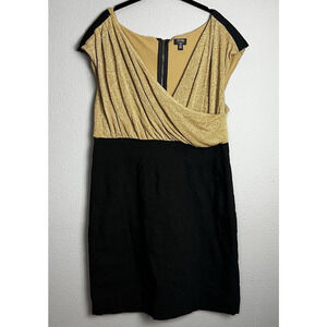 Elegant Gold and Black Midi Dress